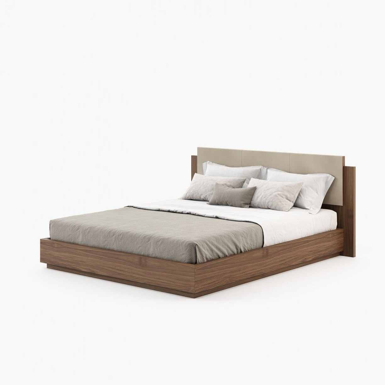 Laskasas TERI Bed & Headboard Walnut Veneer Matte - Araco Interiors
