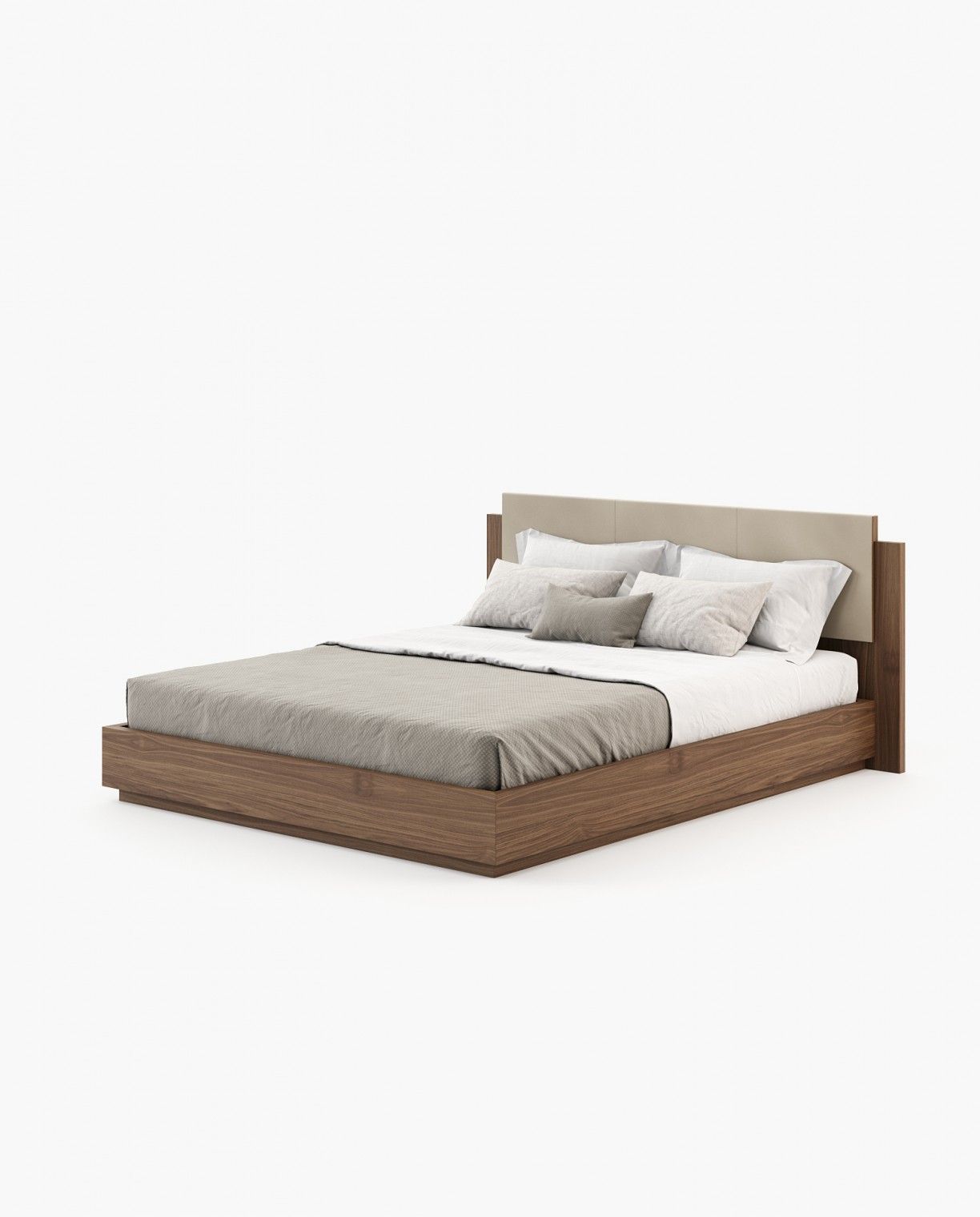 Laskasas TERI Bed & Headboard Walnut Veneer Matte - Araco Interiors