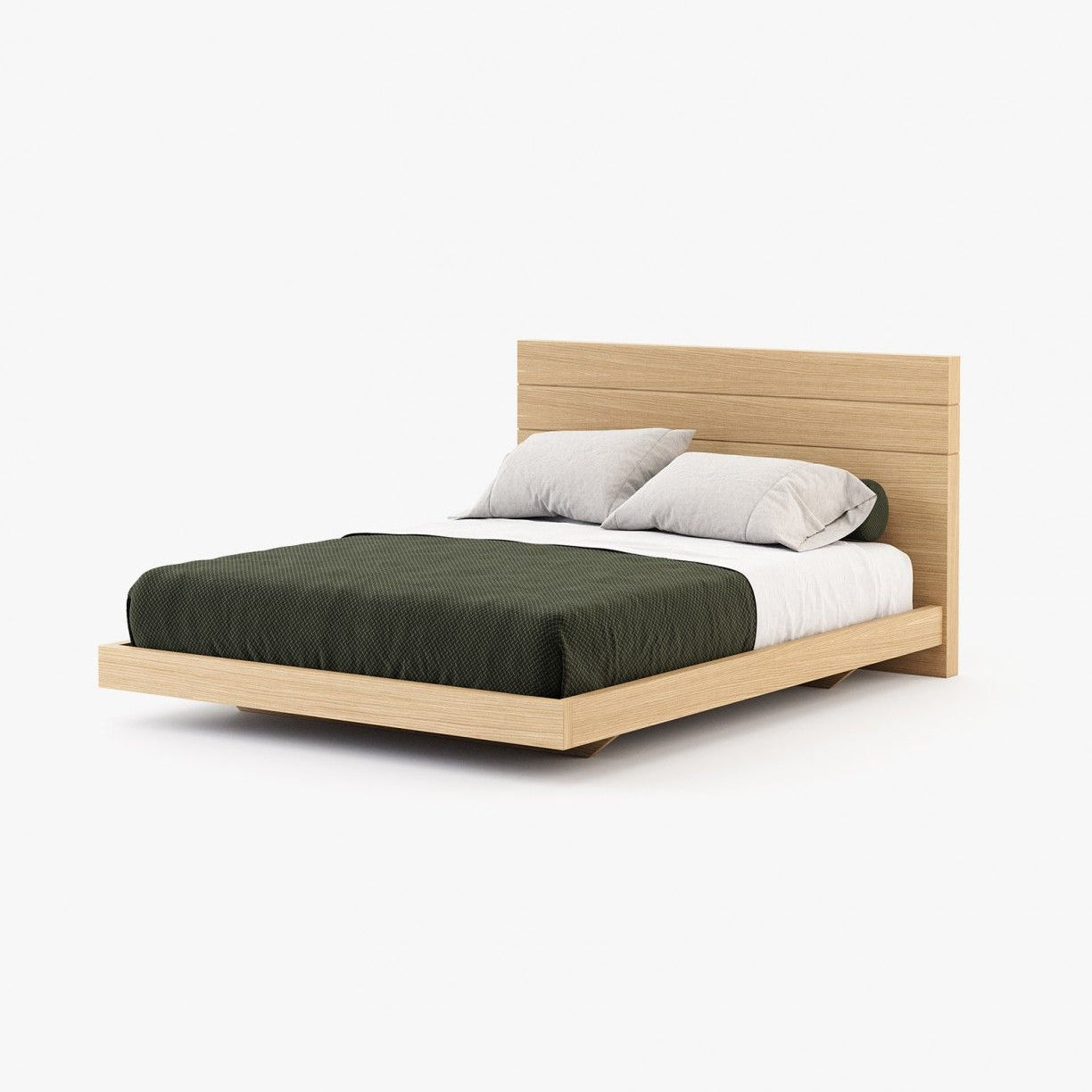 Laskasas USO Bed & Headboard Oak Veneer Matte - Araco Interiors
