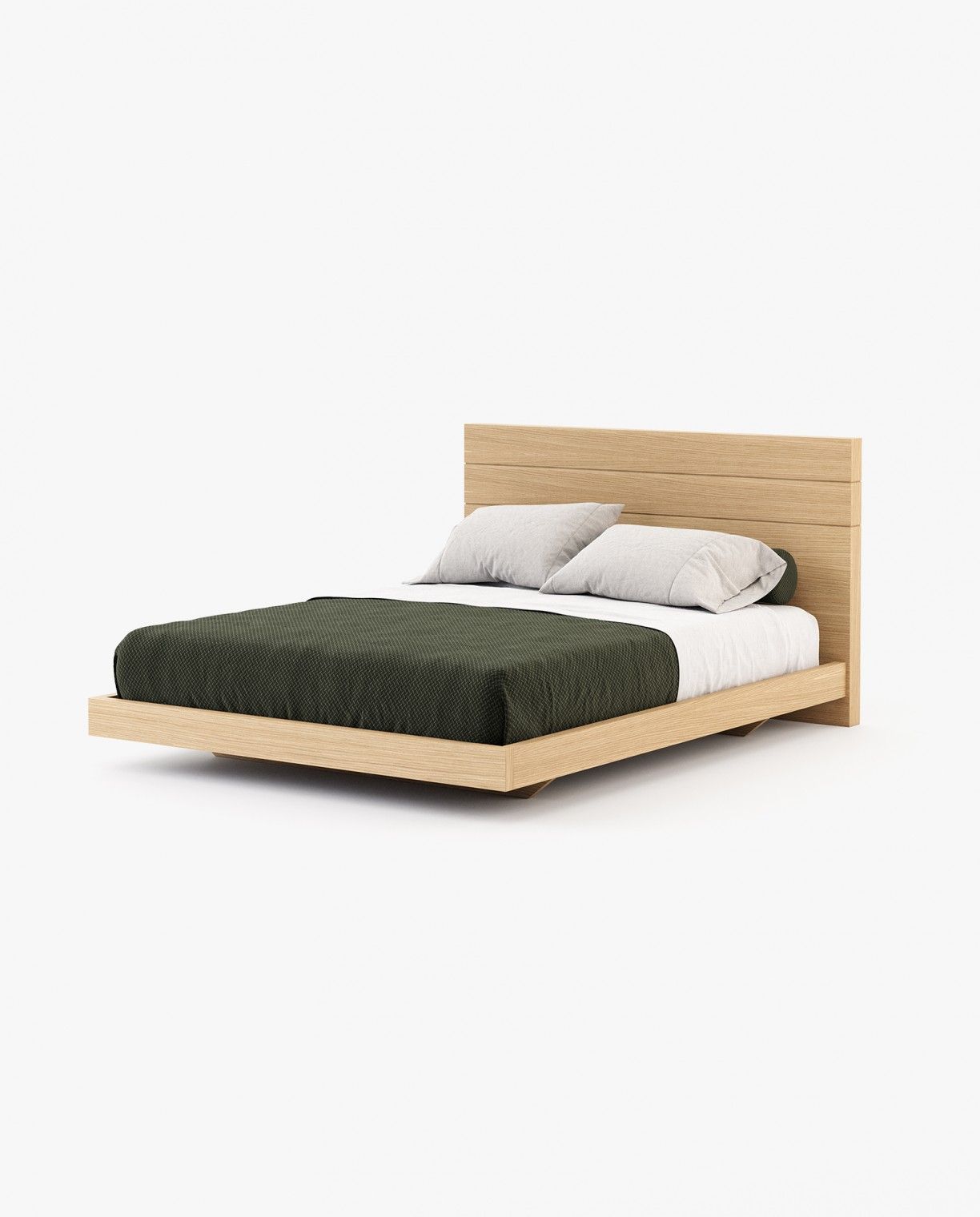 Laskasas USO Bed & Headboard Oak Veneer Matte - Araco Interiors