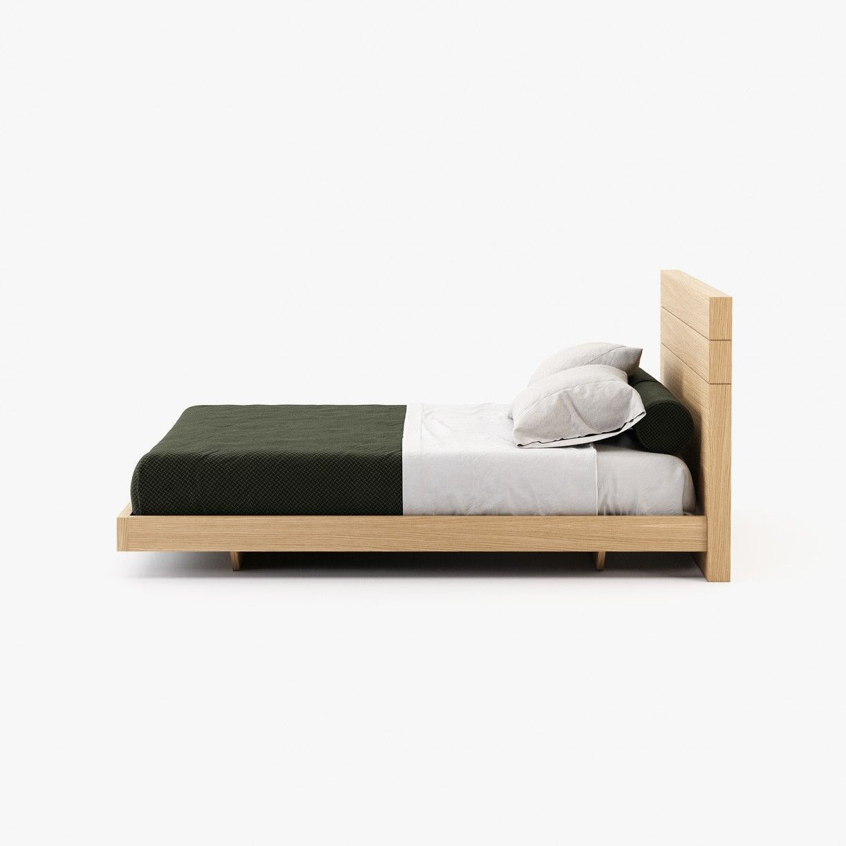 Laskasas USO Bed & Headboard Oak Veneer Matte - Araco Interiors