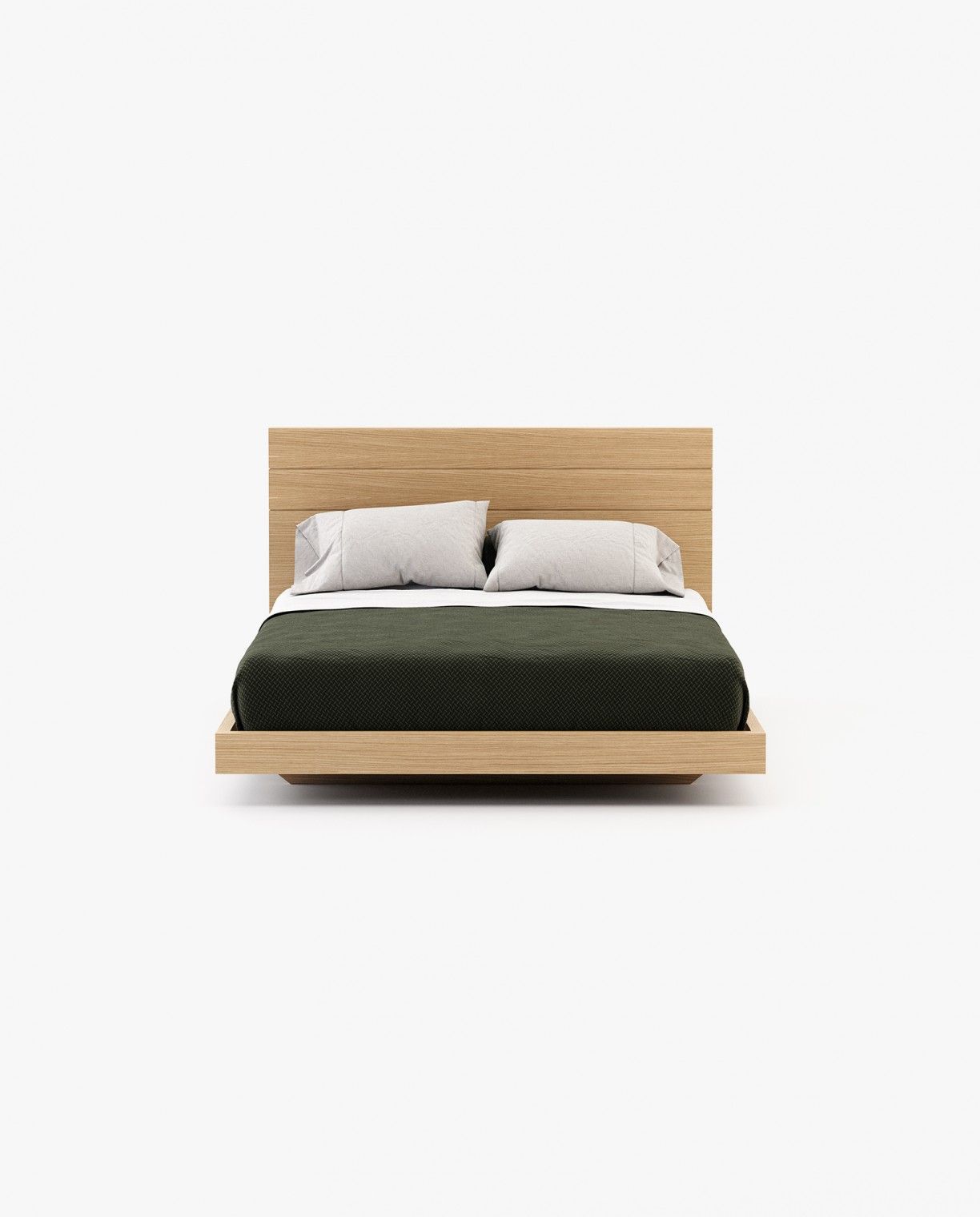 Laskasas USO Bed & Headboard Oak Veneer Matte - Araco Interiors
