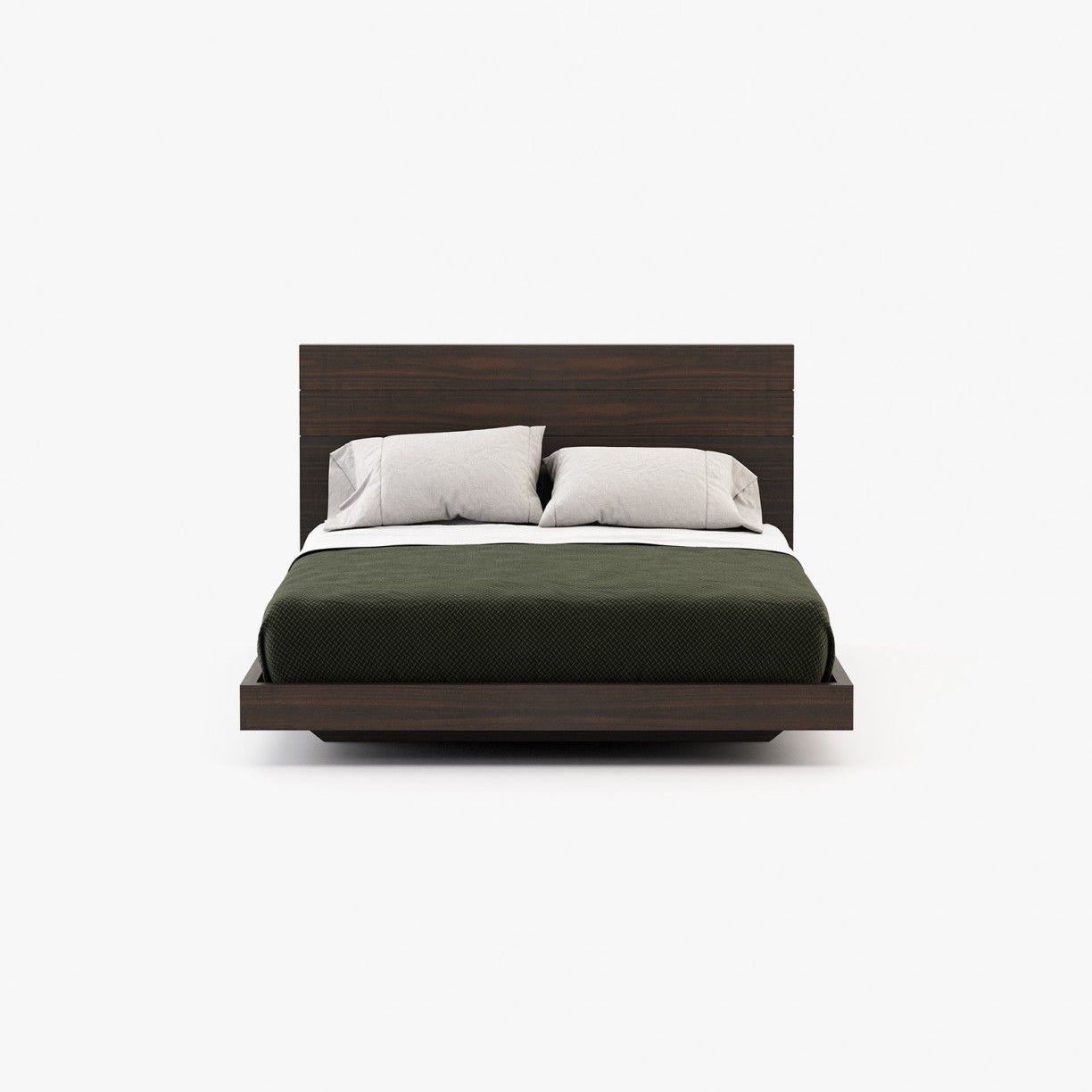 Laskasas USO Bed & Headboard Smoked Eucalyptus Veneer Matte - Araco Interiors