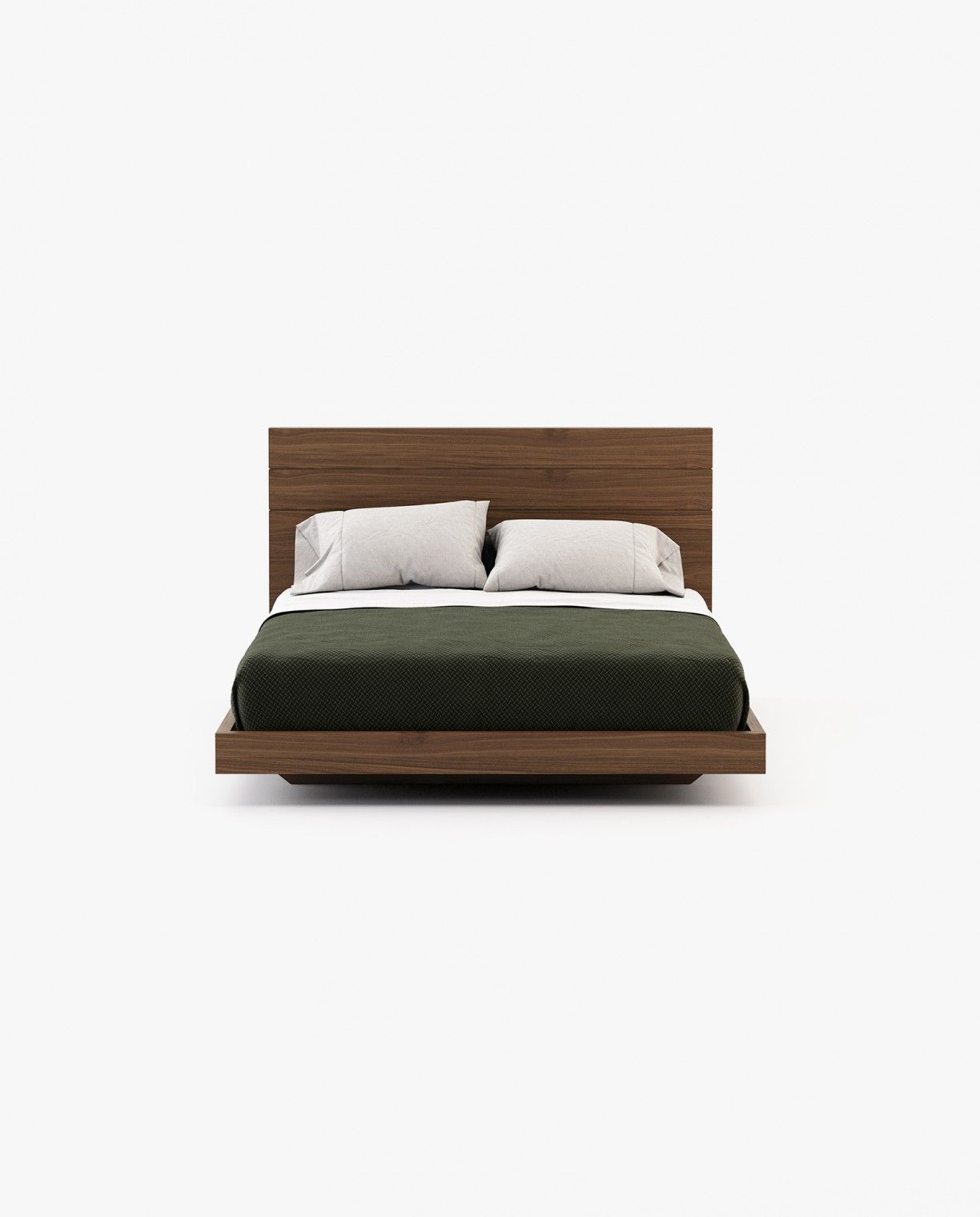 Laskasas USO Bed & Headboard Walnut Veneer Matte - Araco Interiors