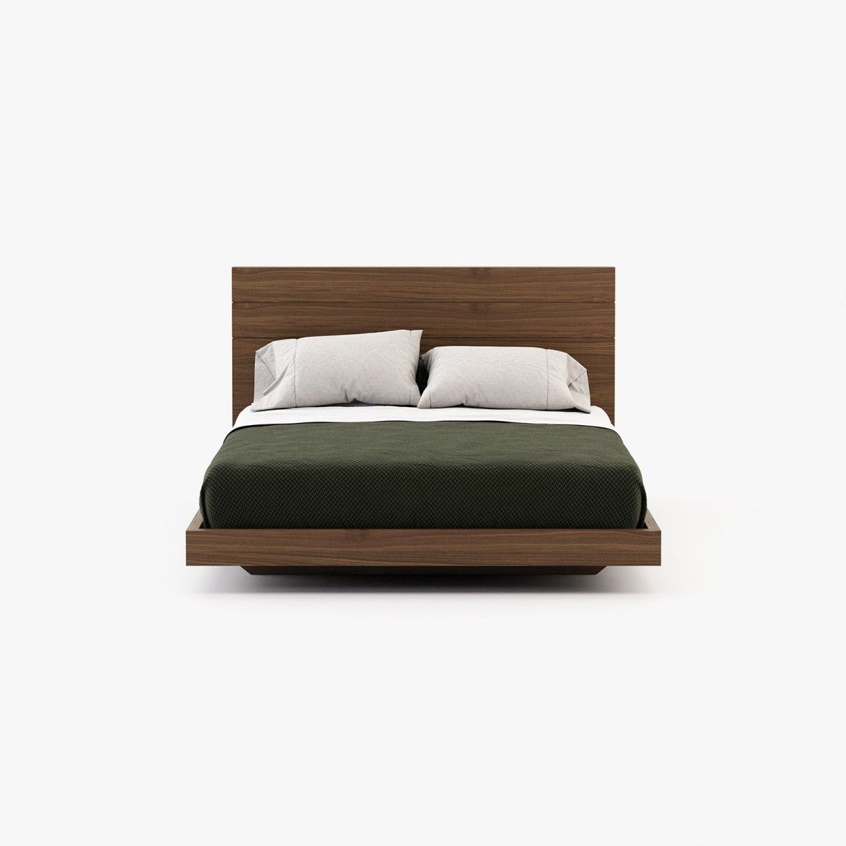 Laskasas USO Bed & Headboard Walnut Veneer Matte - Araco Interiors