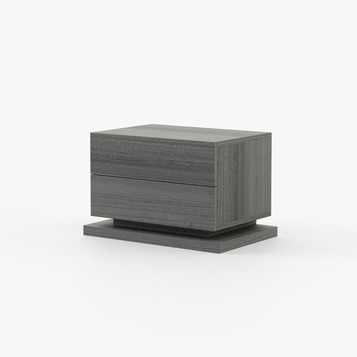 Laskasas USO Bedside Cabinet & Table Grey Eucalyptus Veneer Matte - Araco Interiors