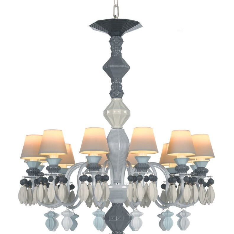 Lladro Belle De Nuit 12 Lights Chandelier Black - Araco Interiors
