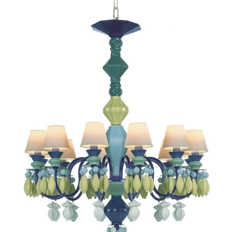Lladro Belle De Nuit 12 Lights Chandelier Green - Araco Interiors