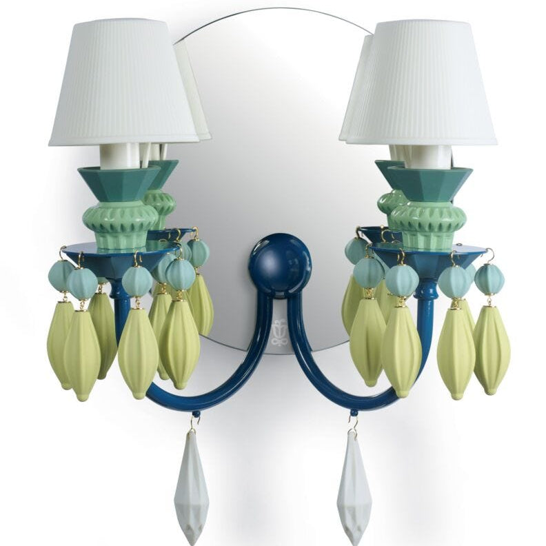 Lladro Belle De Nuit 2 Lights Wall Light Sconce Green - Araco Interiors