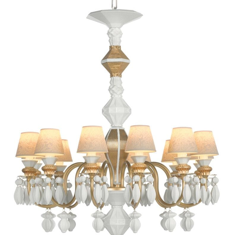 Lladro Belle De Nuit Chandelier 12 Lights - Gold (CE/UK/CCC) - Araco Interiors