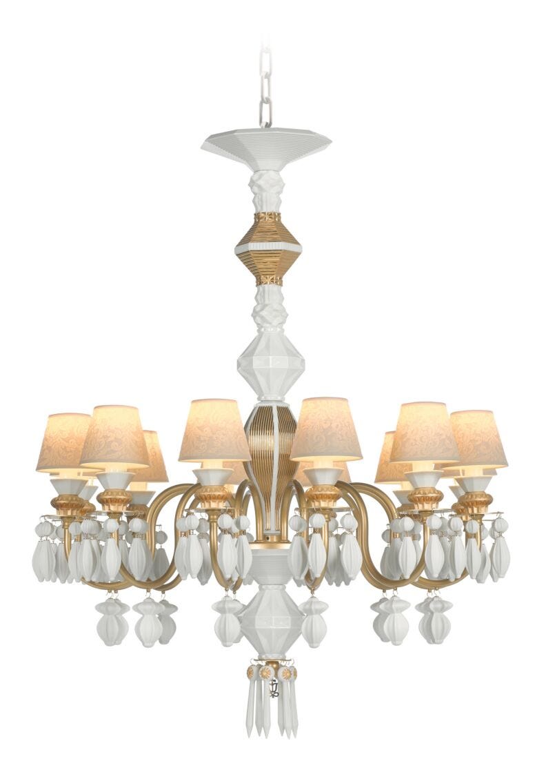 Lladro Belle De Nuit Chandelier 12 Lights - Gold (CE/UK/CCC) - Araco Interiors