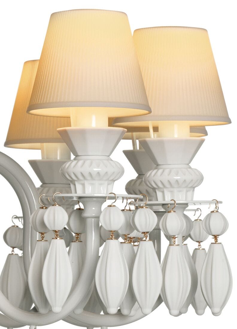 Lladro Belle De Nuit Chandelier 12 Lights - White (CE/UK/CCC) - Araco Interiors