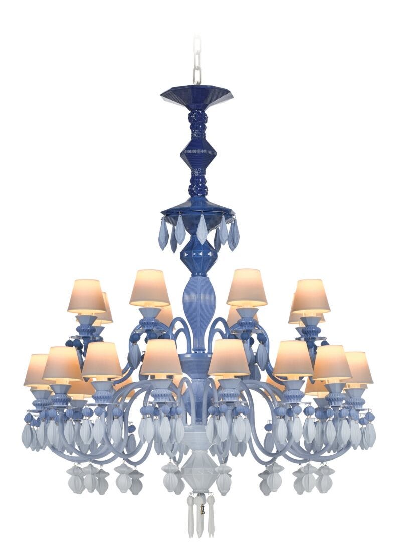 Lladro Belle De Nuit Chandelier 24 Lights - Blue (CE/UK/CCC) - Araco Interiors