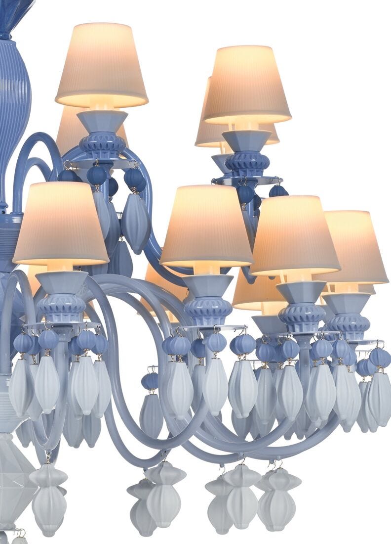 Lladro Belle De Nuit Chandelier 24 Lights - Blue (CE/UK/CCC) - Araco Interiors