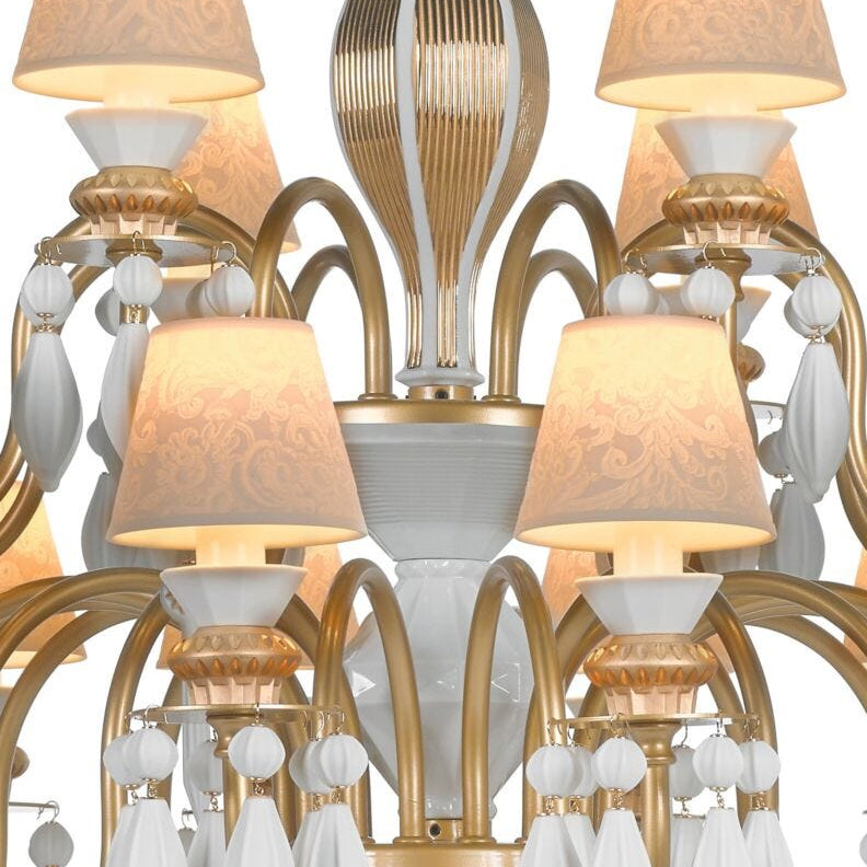Lladro Belle De Nuit Chandelier 24 Lights - Gold (CE/UK/CCC) - Araco Interiors