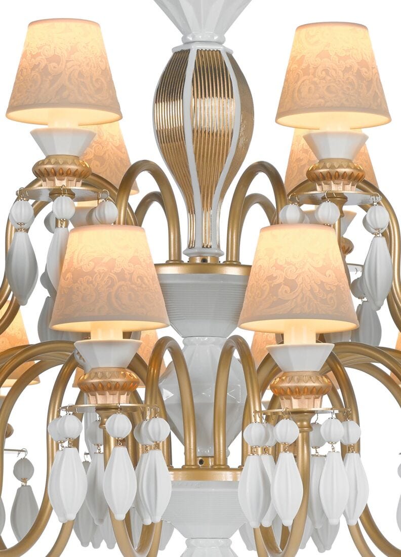 Lladro Belle De Nuit Chandelier 24 Lights - Gold (CE/UK/CCC) - Araco Interiors