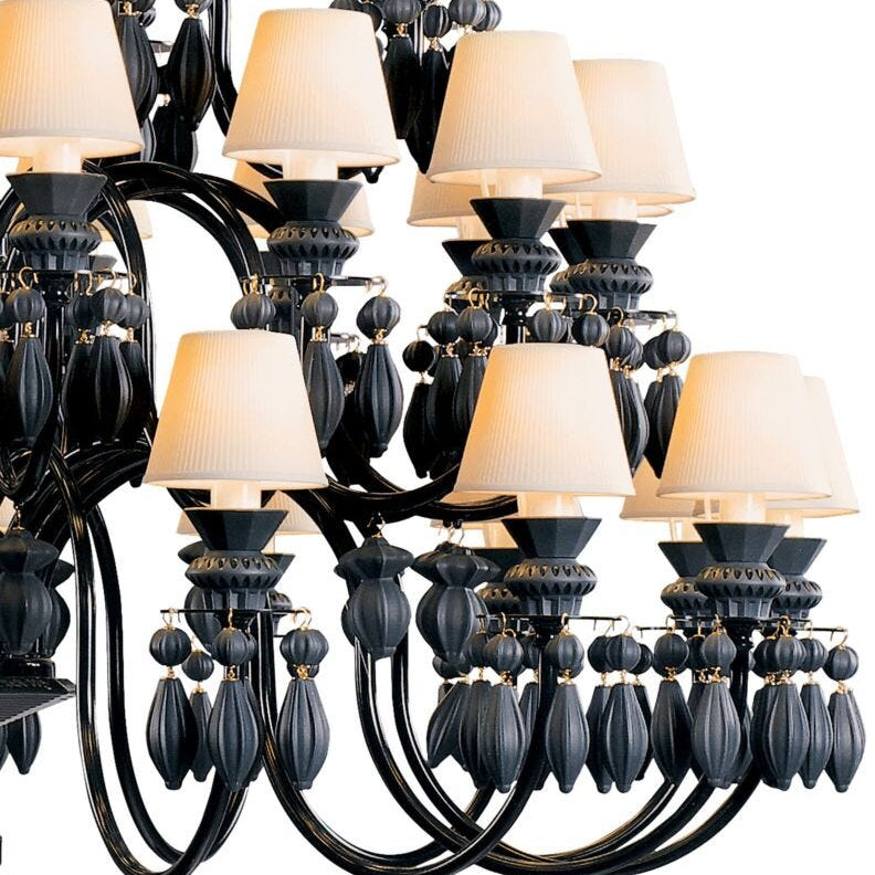 Lladro Belle De Nuit Chandelier 40 Lights - Absolute Black (CE/UK) - Araco Interiors