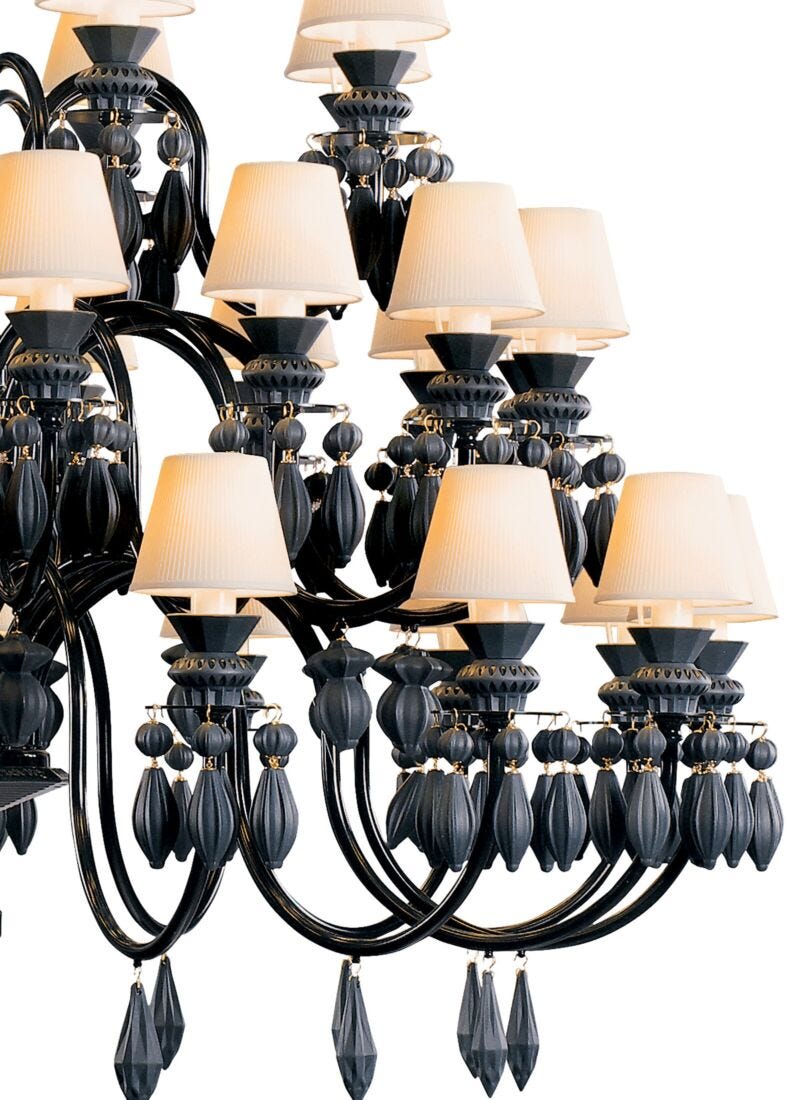 Lladro Belle De Nuit Chandelier 40 Lights - Absolute Black (CE/UK) - Araco Interiors