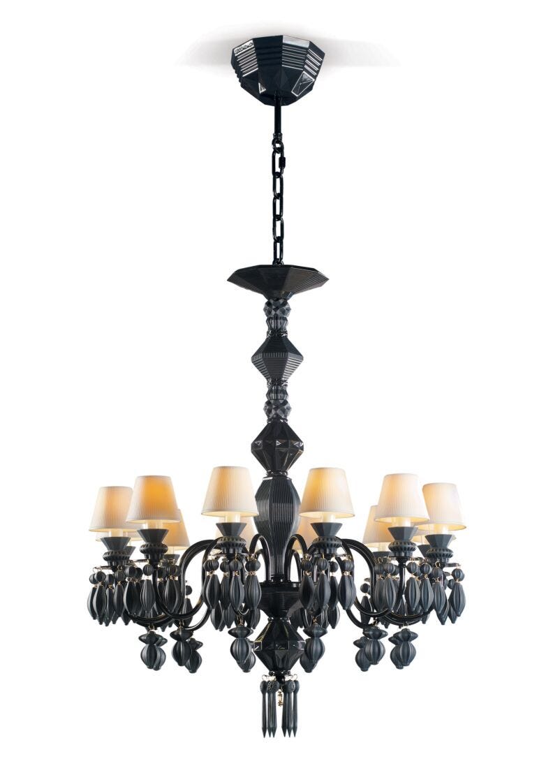Lladro Belle De Nuit Chandeliers 12 Lights - Absolute Black (CE/UK/CCC) - Araco Interiors