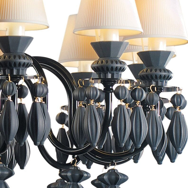 Lladro Belle De Nuit Chandeliers 12 Lights - Absolute Black (CE/UK/CCC) - Araco Interiors