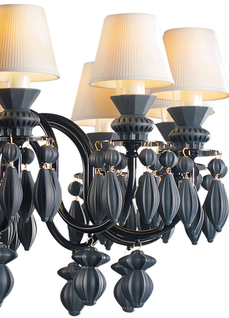 Lladro Belle De Nuit Chandeliers 12 Lights - Absolute Black (CE/UK/CCC) - Araco Interiors
