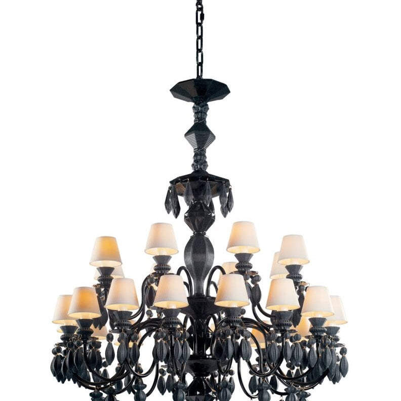 Lladro Belle De Nuit Chandeliers 24 Lights - Absolute Black (CE/UK/CCC) - Araco Interiors