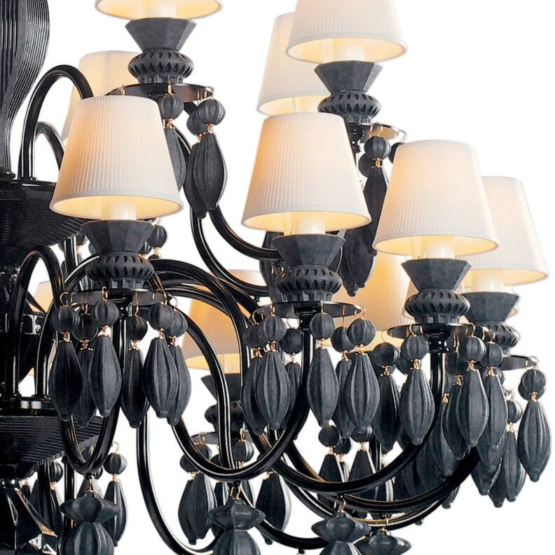 Lladro Belle De Nuit Chandeliers 24 Lights - Absolute Black (CE/UK/CCC) - Araco Interiors