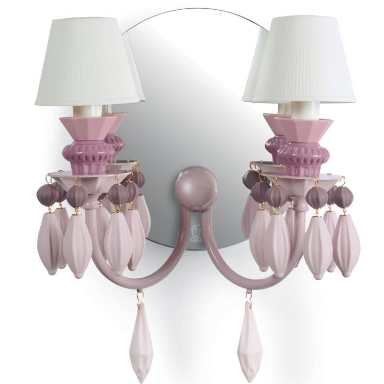 Lladro Belle De Nuit - Wall Light 2 Lights - Pink (CE/UK/CCC) - Araco Interiors