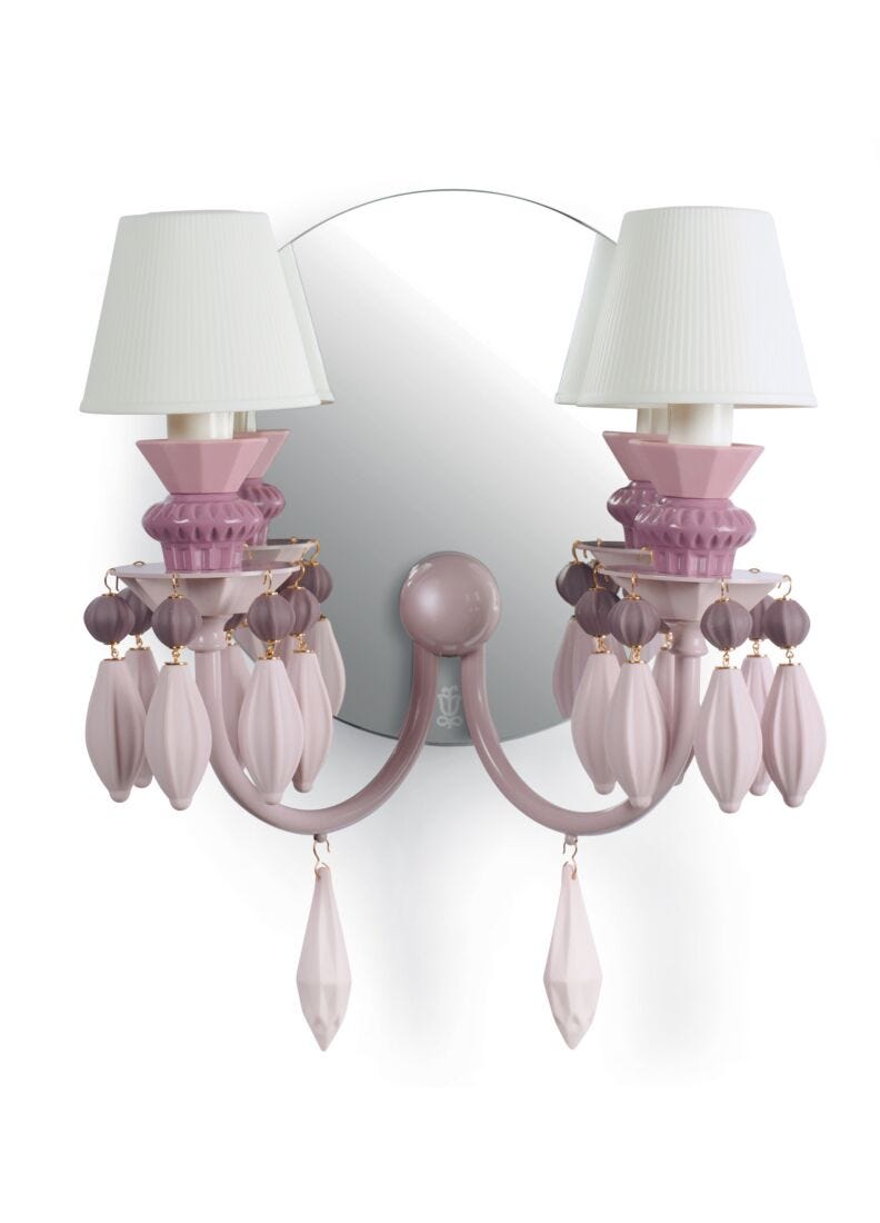 Lladro Belle De Nuit - Wall Light 2 Lights - Pink (CE/UK/CCC) - Araco Interiors