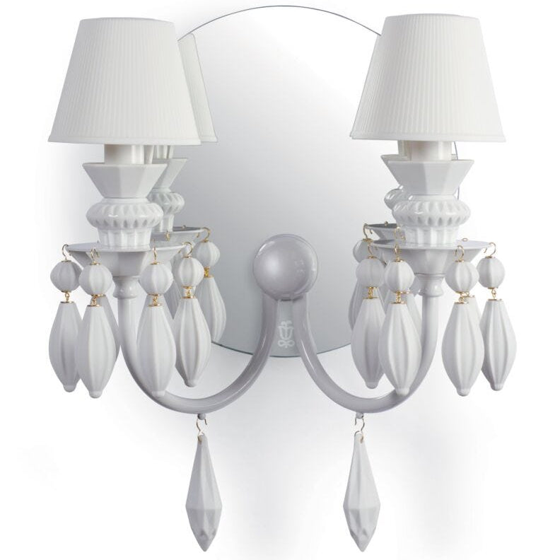 Lladro Belle De Nuit - Wall Light 2 Lights - White (CE/UK/CCC) - Araco Interiors