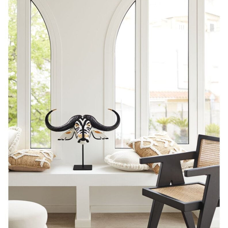 Lladro Buffalo Mask (black - gold) - Araco Interiors