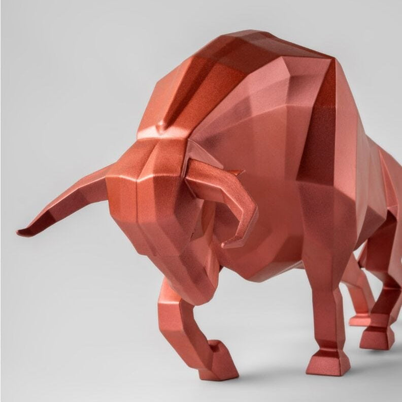 Lladro Bull (metallic red) - Araco Interiors