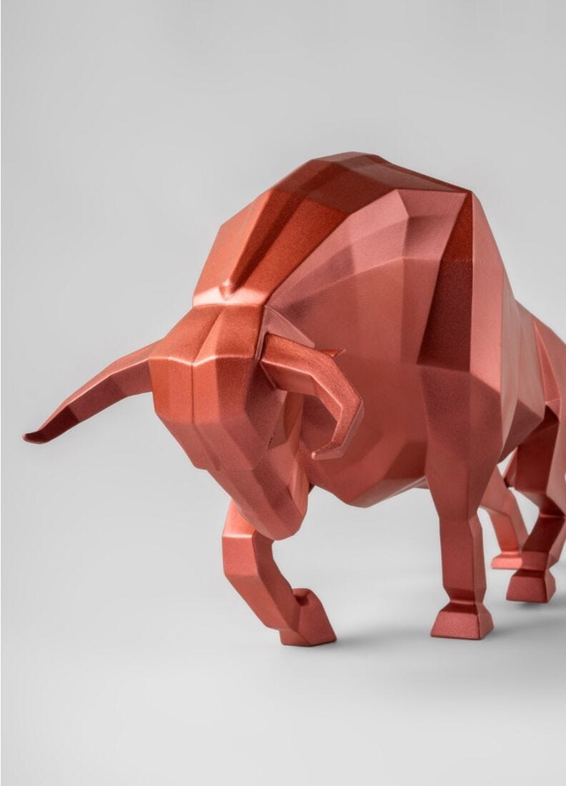 Lladro Bull (metallic red) - Araco Interiors