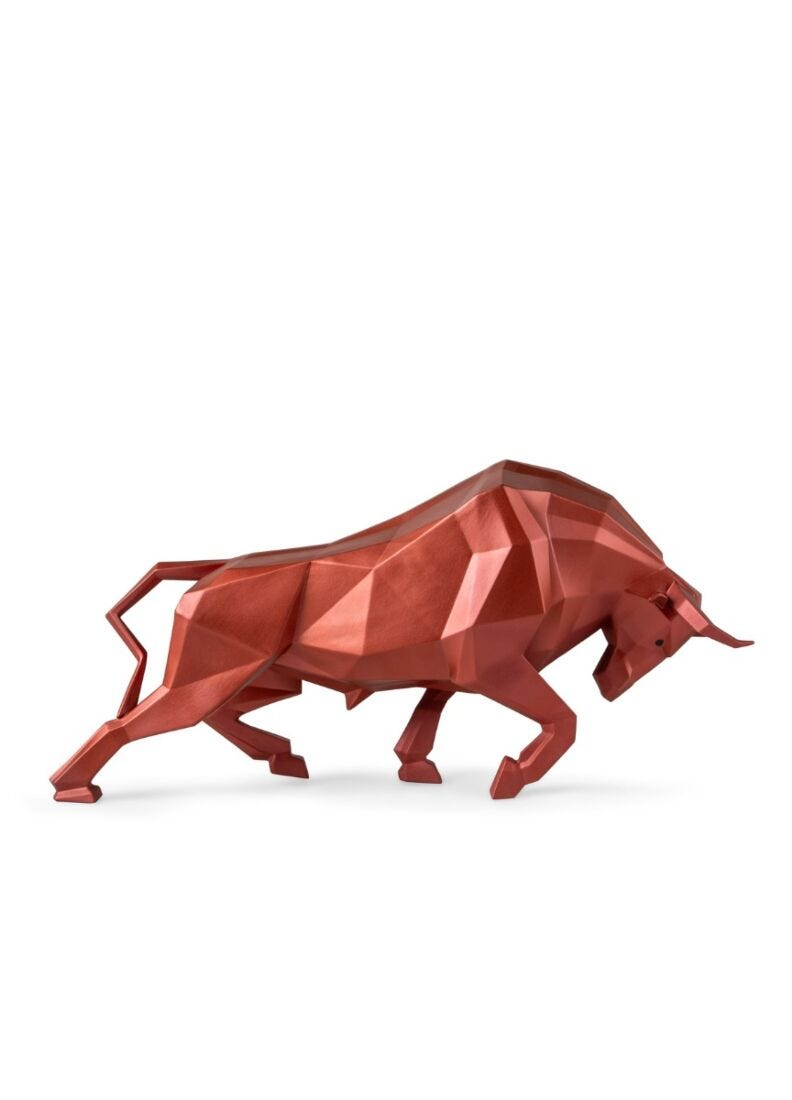Lladro Bull (metallic red) - Araco Interiors