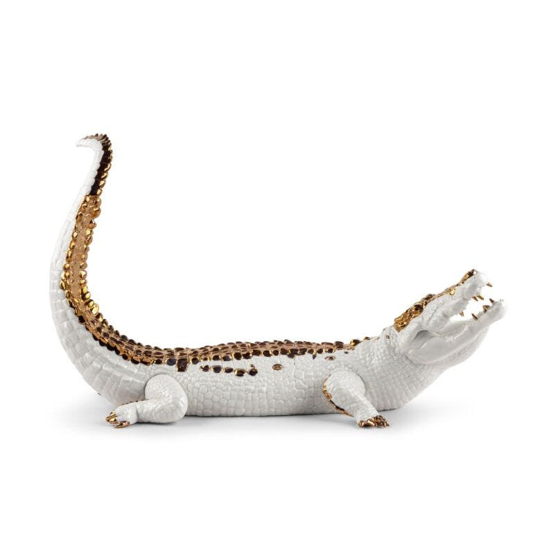Lladro Crocodile White & Copper - Araco Interiors