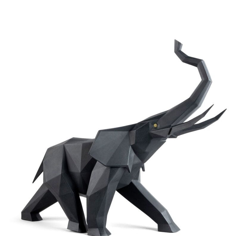Lladro Elephant Black Matte - Araco Interiors