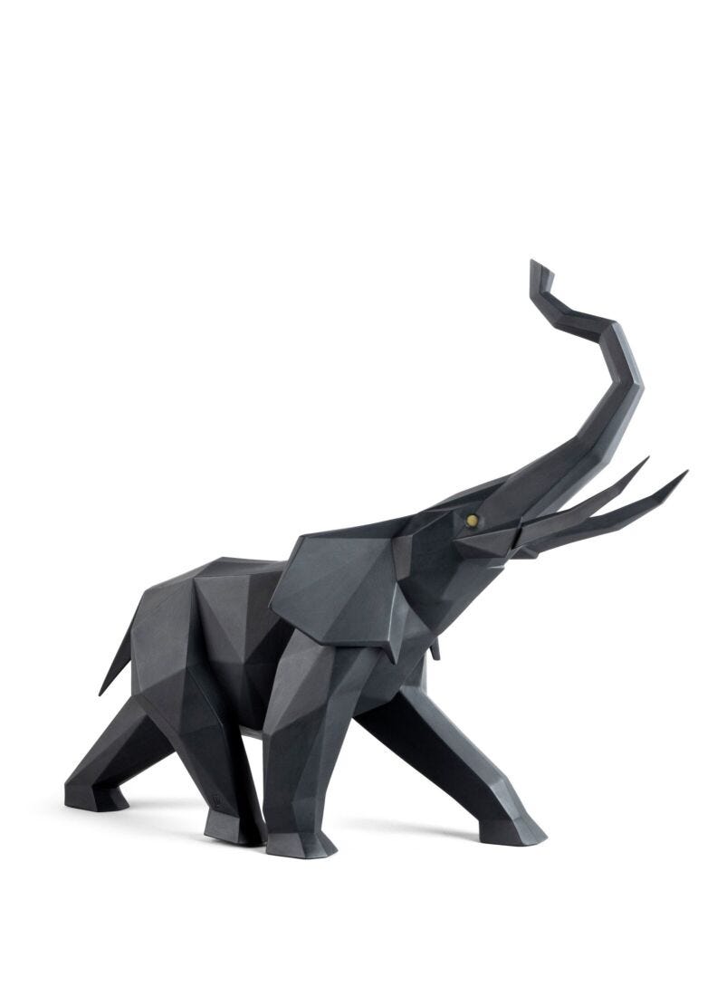 Lladro Elephant Black Matte - Araco Interiors