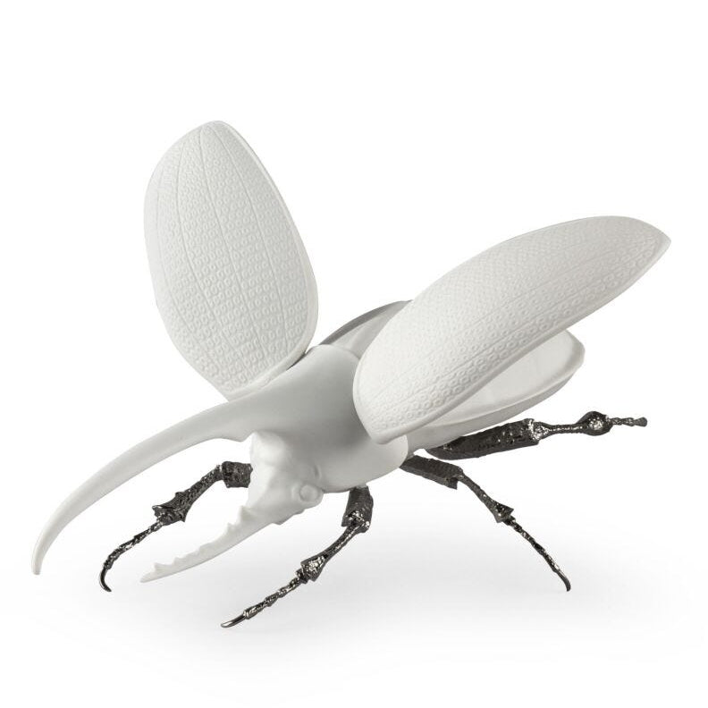 Lladro Hercules Beetle Matte White - Araco Interiors