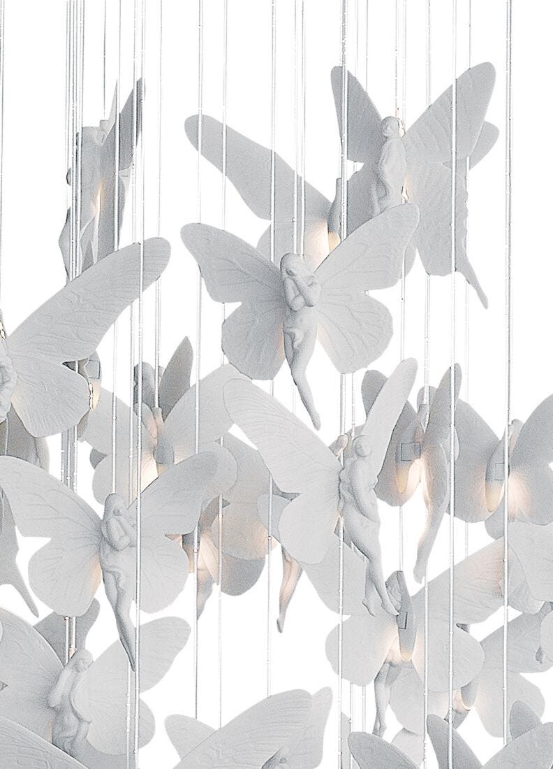 Lladro Niagara chandelier 0,60 m (white)(CE/UK) White - Araco Interiors