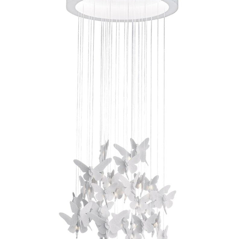 Lladro Niagara chandelier 0,60 m (white)(CE/UK) White - Araco Interiors