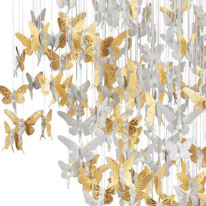 Lladro Niagara Chandelier 1.10m gold (CE/UK) Golden - Araco Interiors