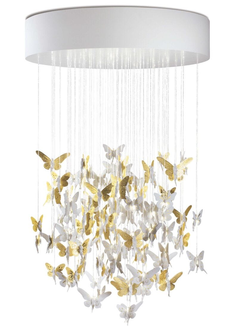 Lladro Niagara Chandelier 1.10m gold (CE/UK) Golden - Araco Interiors