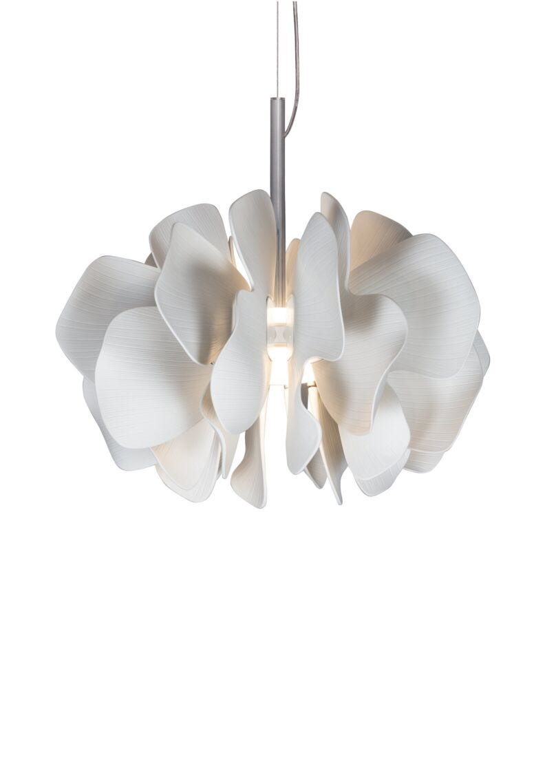 Lladro Nightbloom Ceiling Lamp 40cm (white)(CE/UK) - Araco Interiors