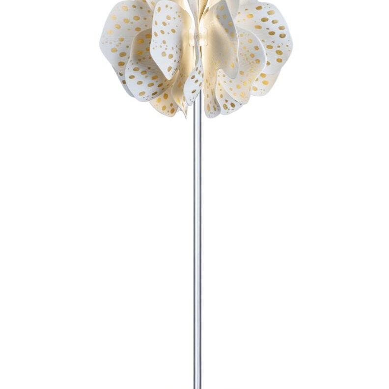 Lladro Nightbloom floor lamp (white - gold)(UK) - Araco Interiors