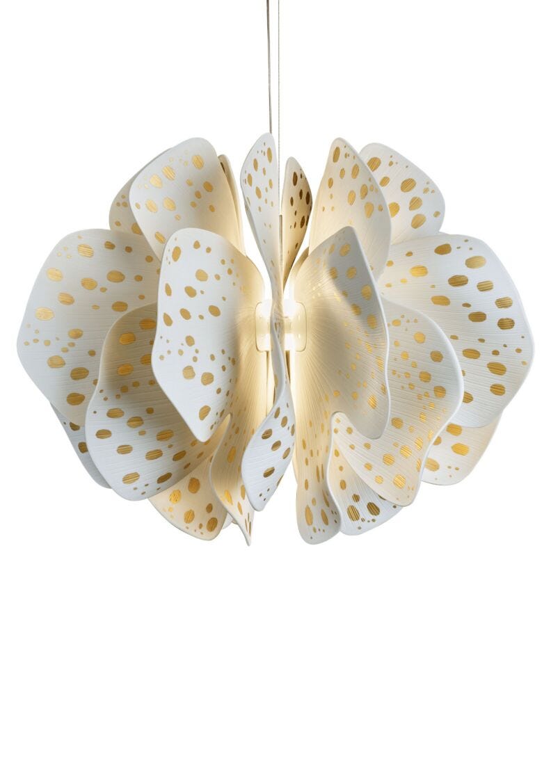 Lladro Nightbloom han.lamp 60cm(wh - gold)(CE/UK) - Araco Interiors