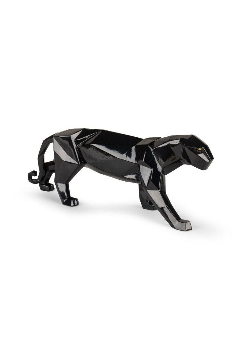 Lladro Panther Glazed Black - Araco Interiors