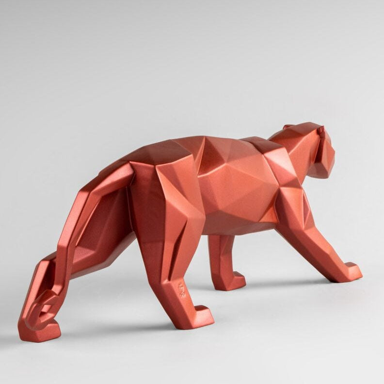 Lladro Panther (metallic red) Metallic Red - Araco Interiors
