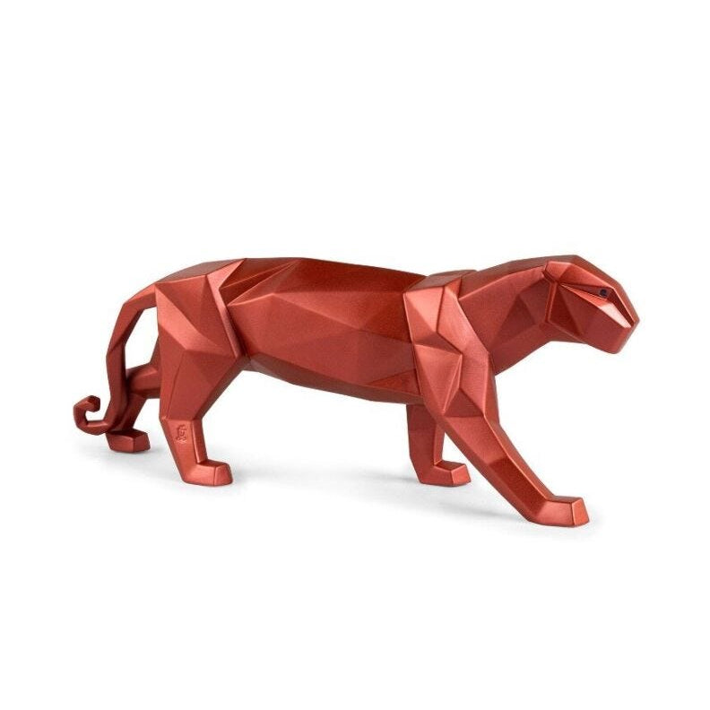 Lladro Panther (metallic red) Metallic Red - Araco Interiors