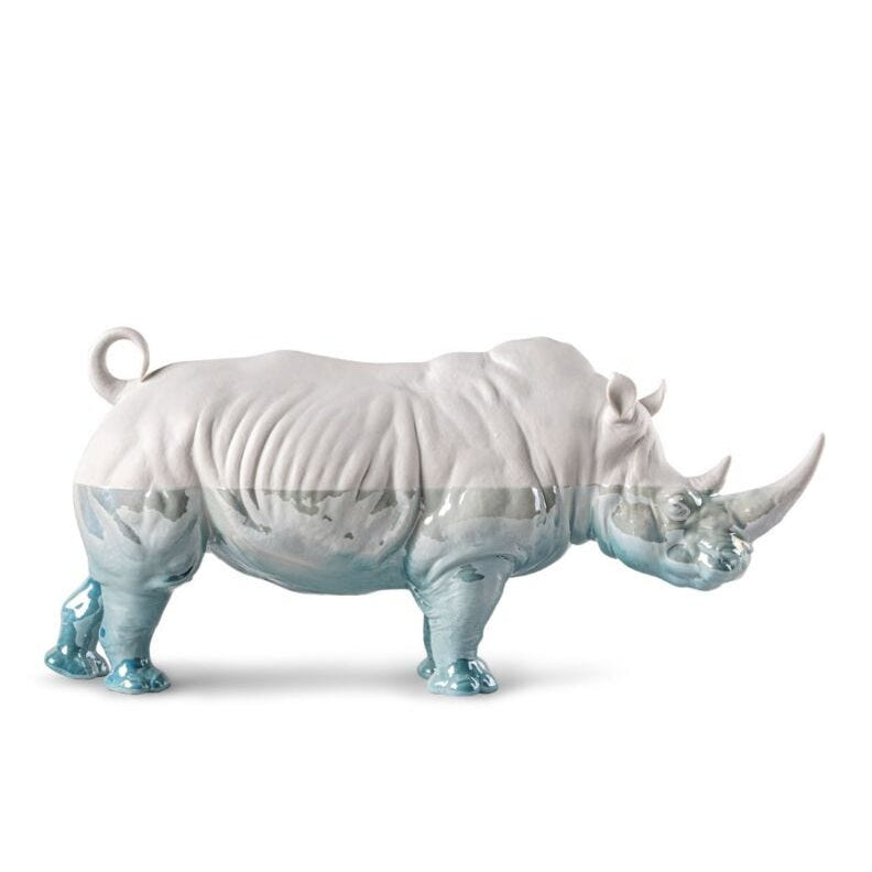 Lladro Rhino - Underwater White - Araco Interiors