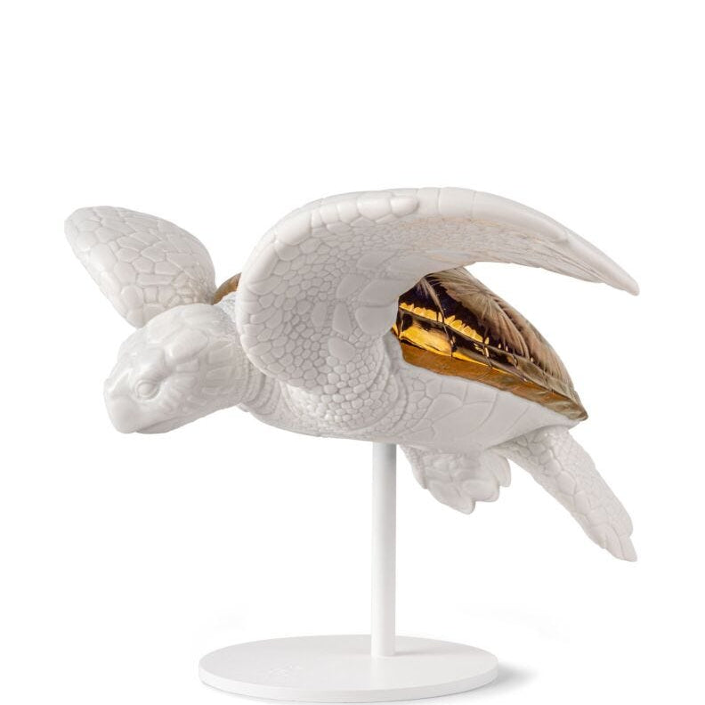 Lladro Sea turtle I (white - copper) White Copper - Araco Interiors